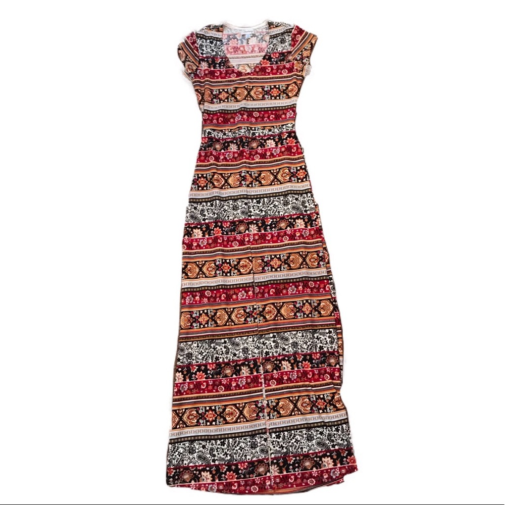 Multi-Colored Open Back Dress
